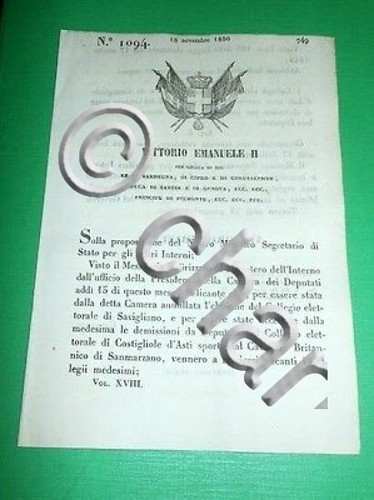 Decreti regno sardegna - decreti,