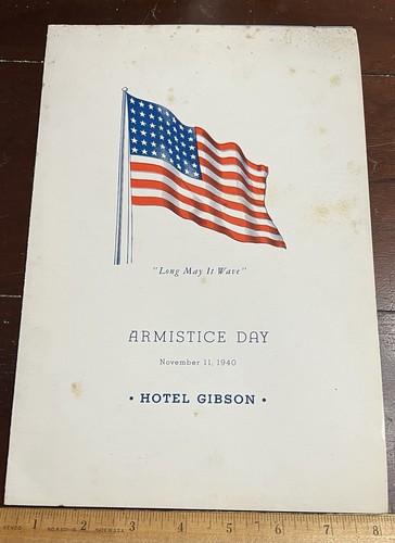 Armistice day 1940 menu - day, hotel