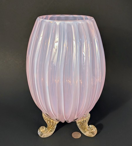 Vaso vintage rosa opalino - vintage,